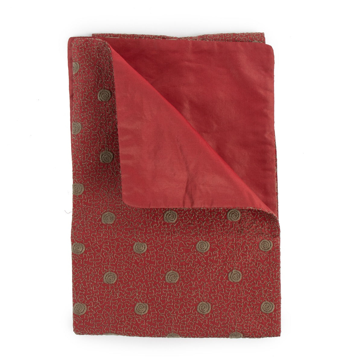 Delvaux Red Embroidery Silk Stole