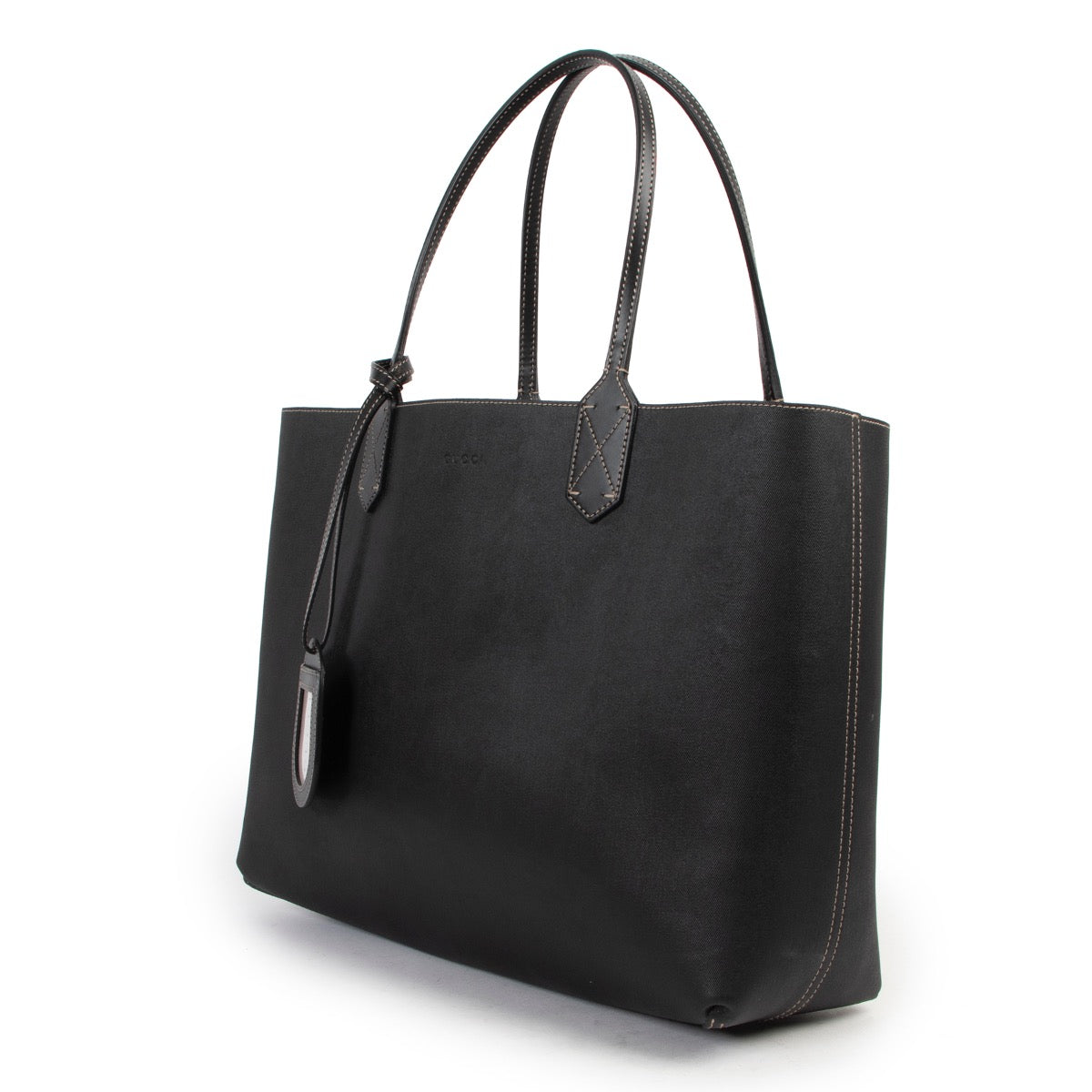 Shop safe online 100% authentic second hand Gucci Monogram/ Black Canvas Reversible Tote Shoulder Bag at Labellov in Antwerp.