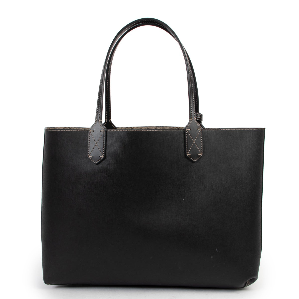 Shop safe online 100% authentic second hand Gucci Monogram/ Black Canvas Reversible Tote Shoulder Bag at Labellov in Antwerp.
