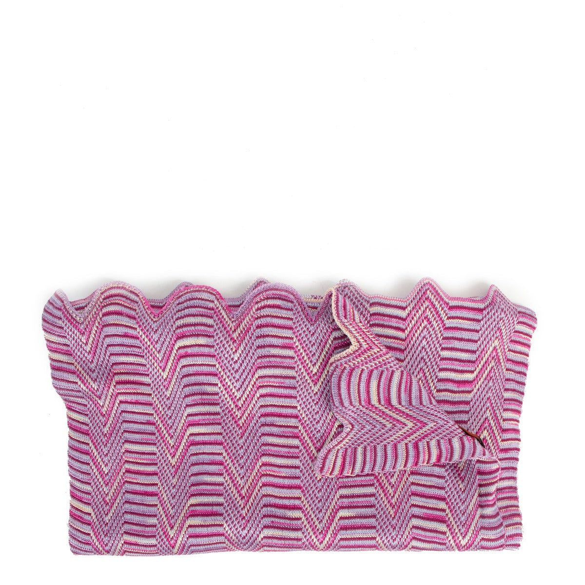 Missoni Pink Zig Zag Crochet-Knit Scarf