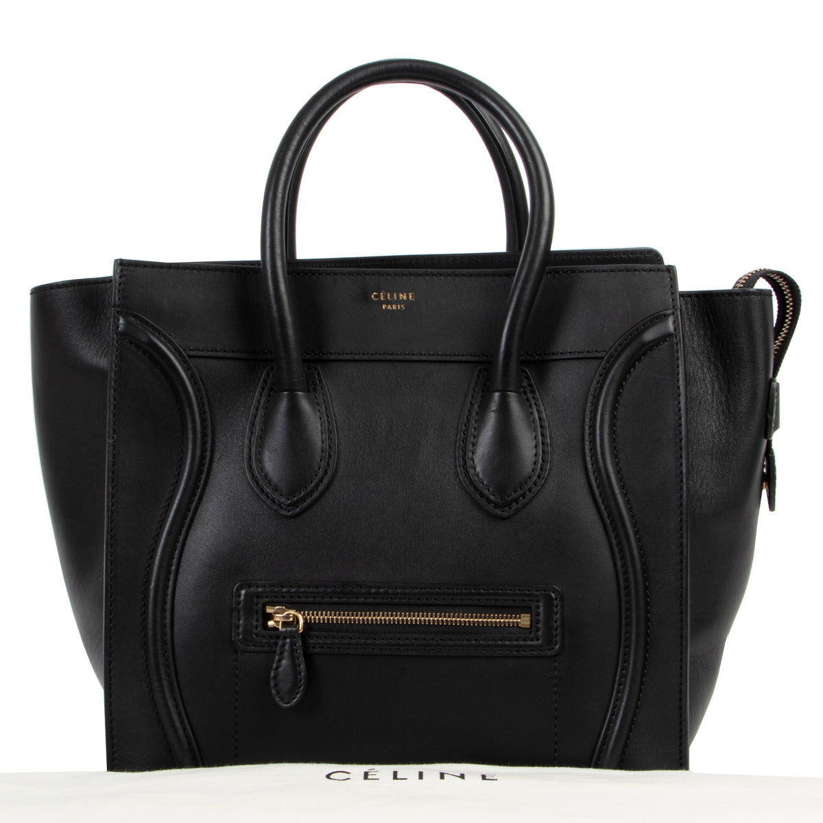Céline Mini Luggage Handtas Zwart Glad Kalfsleer