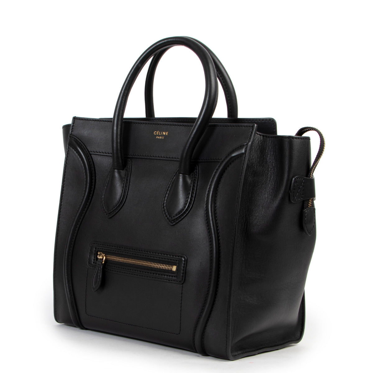 Céline Mini Luggage Handtas Zwart Glad Kalfsleer