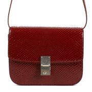 Celine Deep Red Python Box Bag voor de beste prijs bij Labellov tweedehands luxe in Antwerpen en Knokke