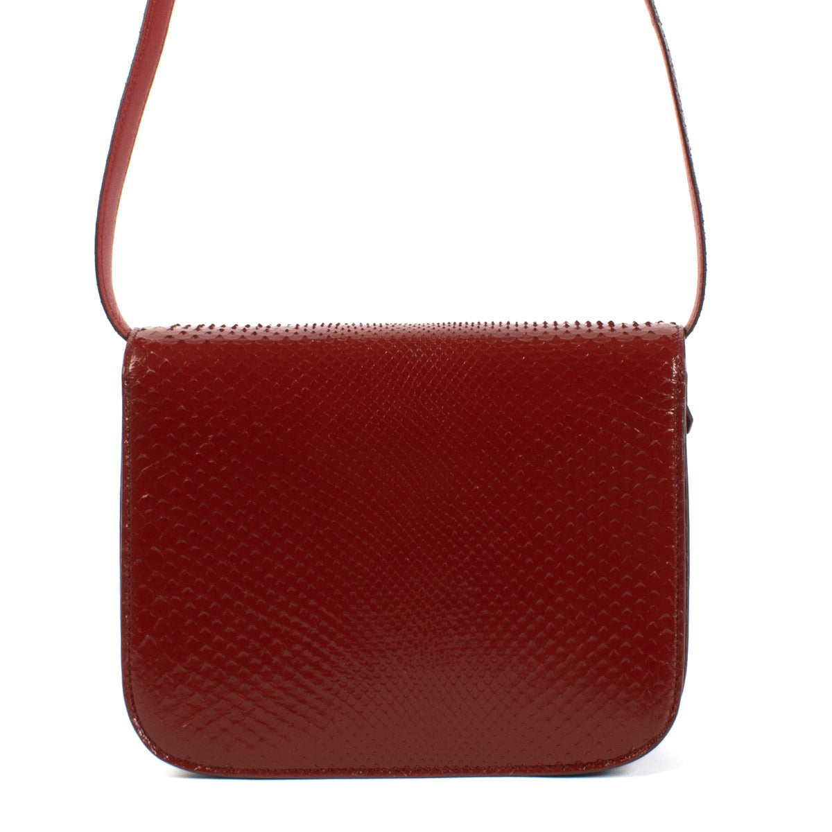 Celine Deep Red Python Medium Classic Bag