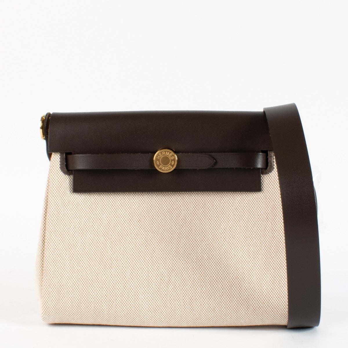 Hermès Herbag Zip 20 Ecru/Beige/Ebene Toile H Viking/Hunter GHW