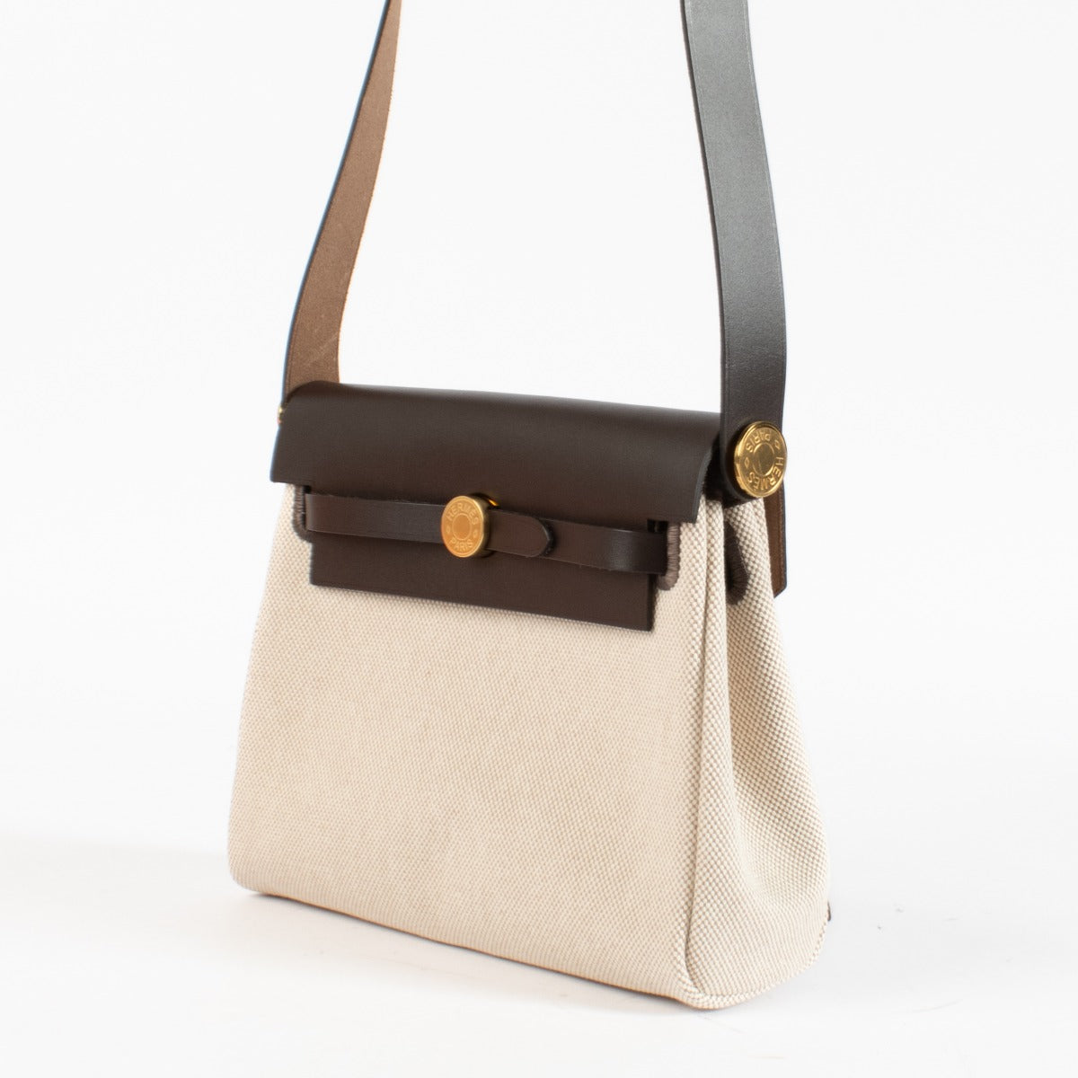 Hermès Herbag Zip 20 Ecru/Beige/Ebene Toile H Viking/Hunter GHW