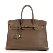 Hermès Birkin 35 Togo Etoupe PHW for the best price at Labellov secondhand luxury in Antwerp