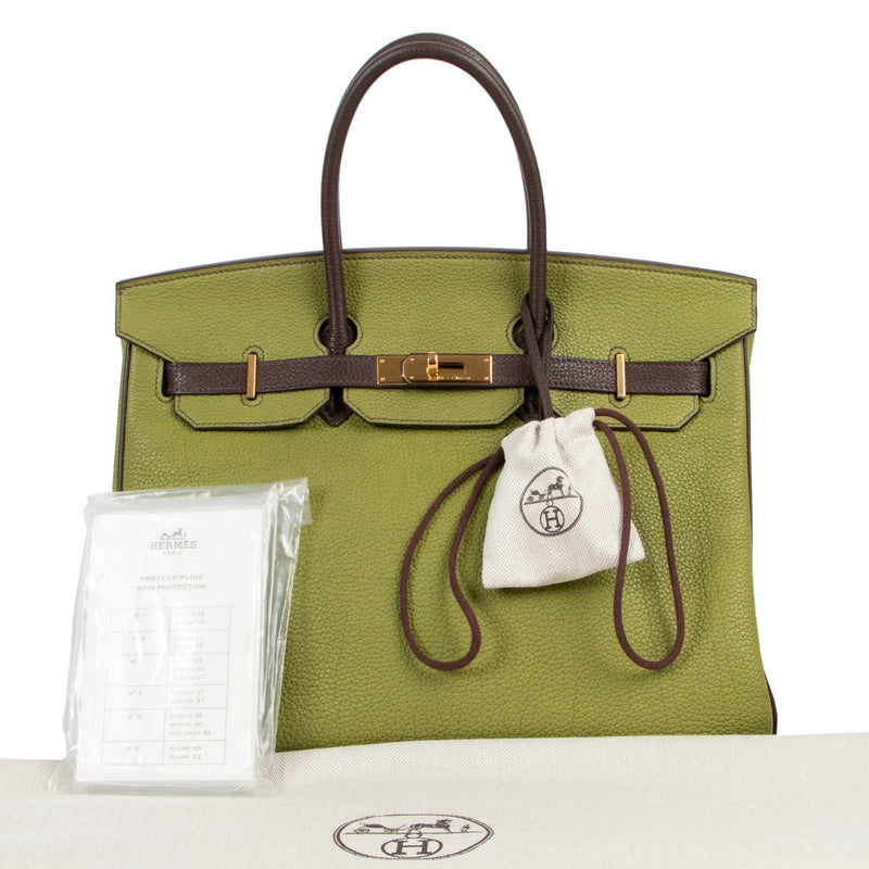 Hermès Birkin 35 Vert Anis Apple Marron Togo GHW