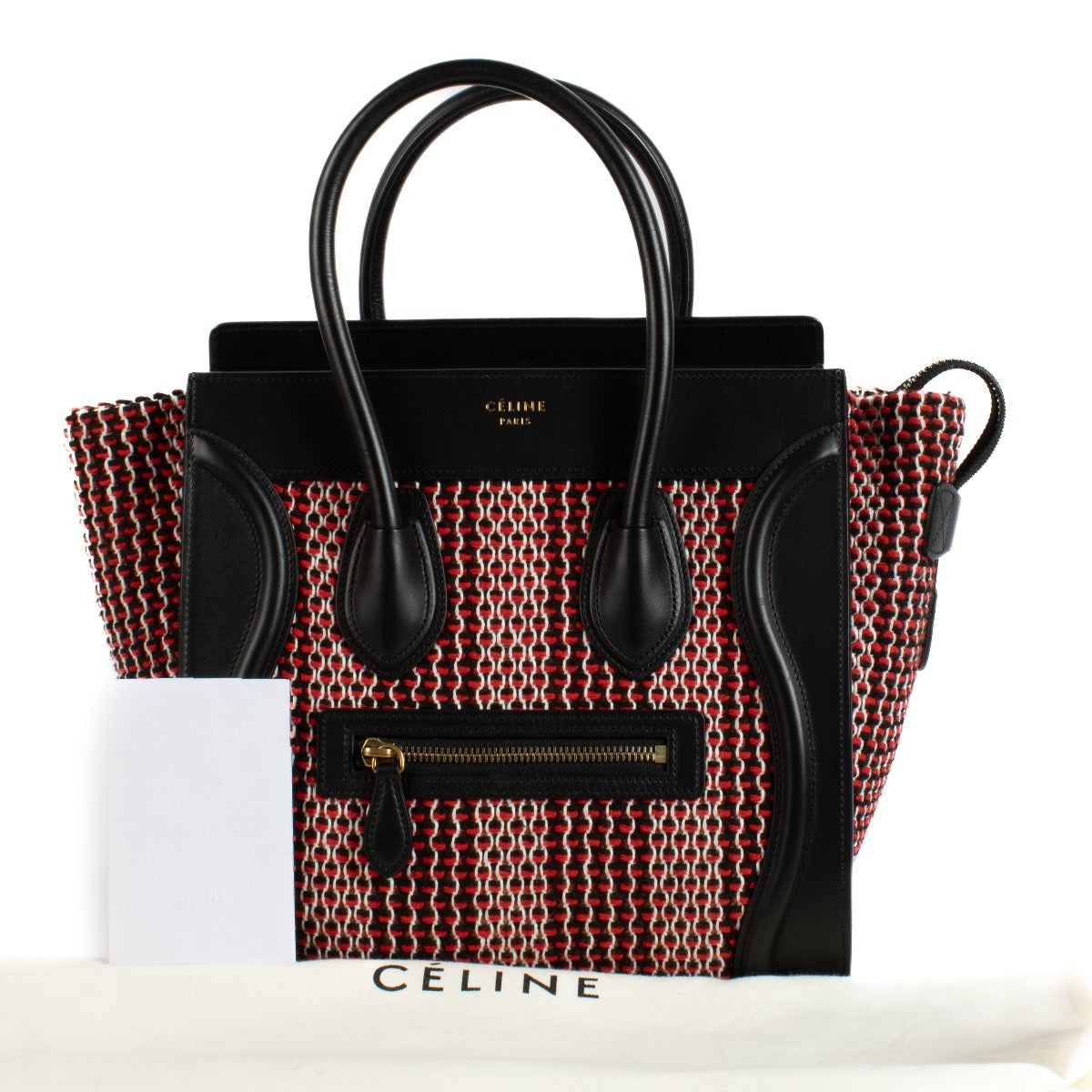 Shop safe online at Labellov in Antwerp, Brussels and knokke this 100% authentic second hand Celine Multicolor Tweed Mini Luggage Bag