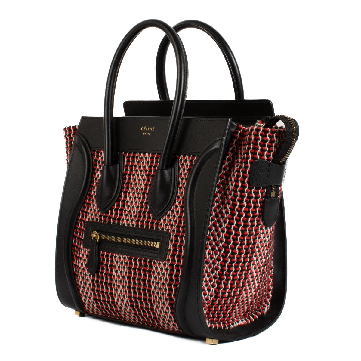 Shop safe online at Labellov in Antwerp, Brussels and knokke this 100% authentic second hand Celine Multicolor Tweed Mini Luggage Bag