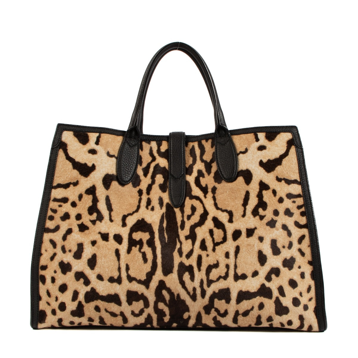 Shop safe online at Labellov in Antwerp, Brussels and Knokke this 100% authentic second hand Gucci Leopard Print Pony Hair Soft Jackie Tote