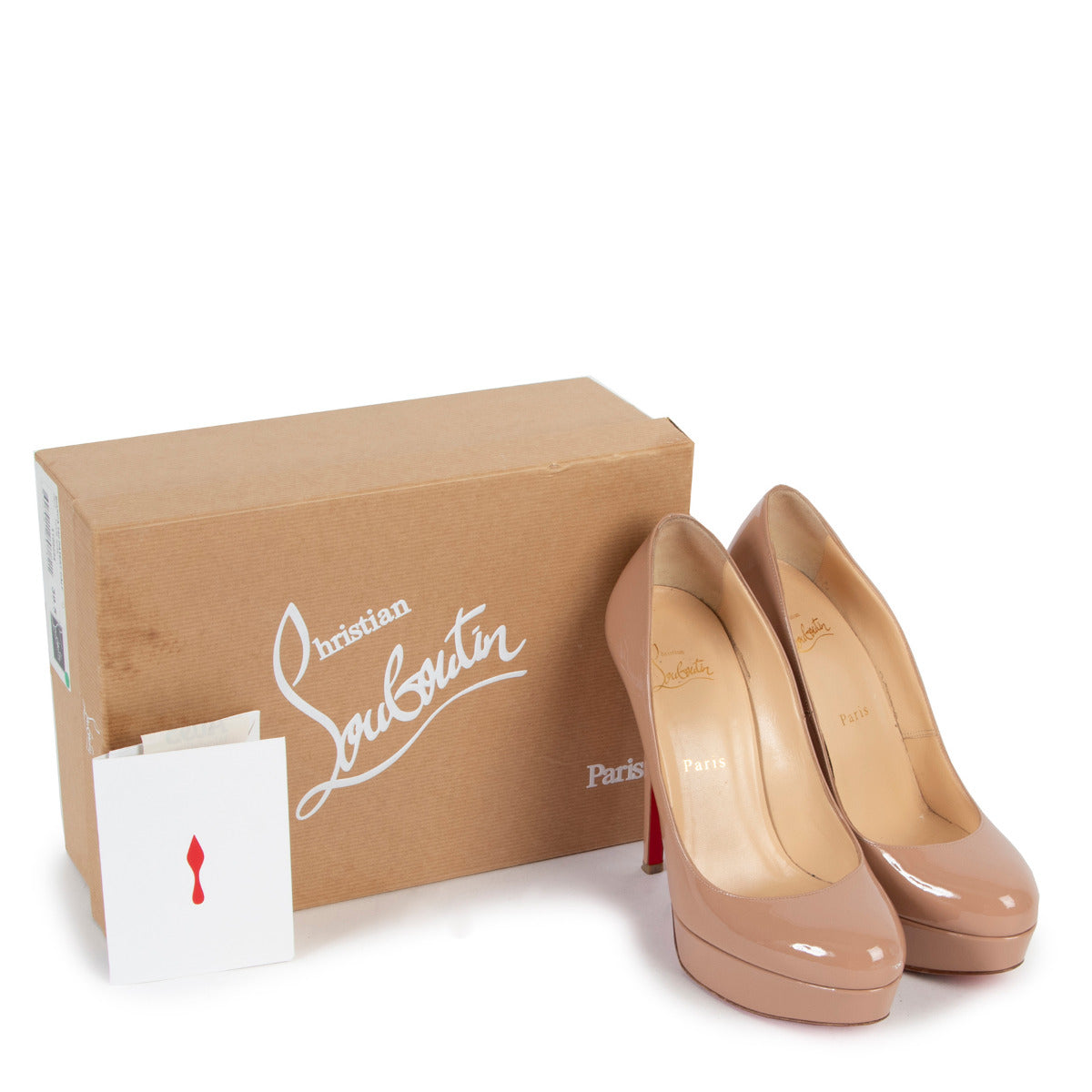 Christian Louboutin Nude Lakleren Bianca Pumps - Maat 39,5