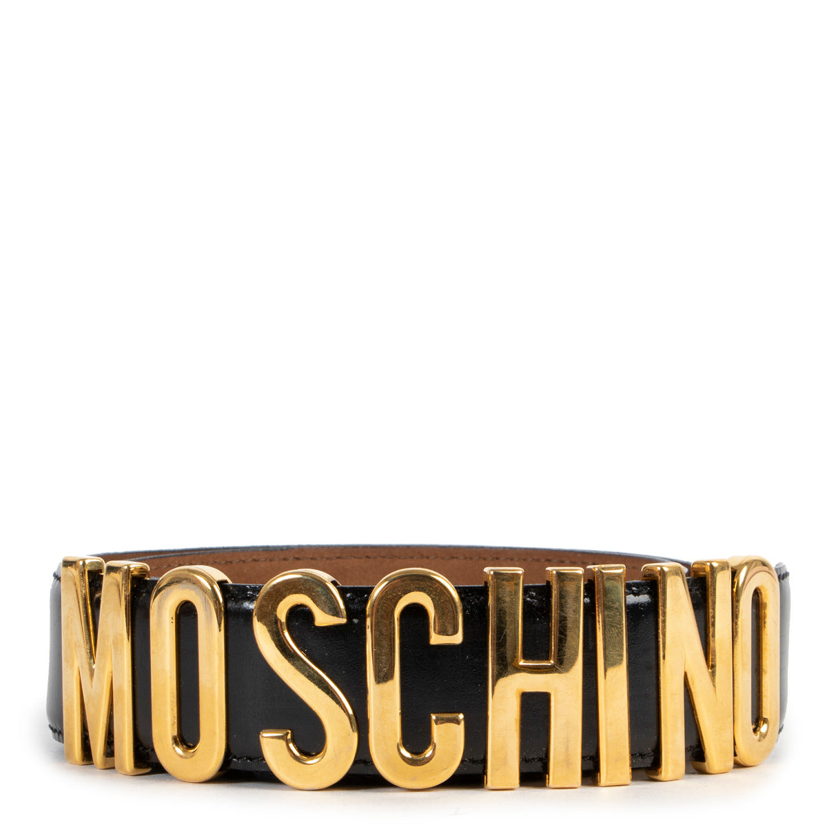 Moschino Black Redwall Belt - Size 46
