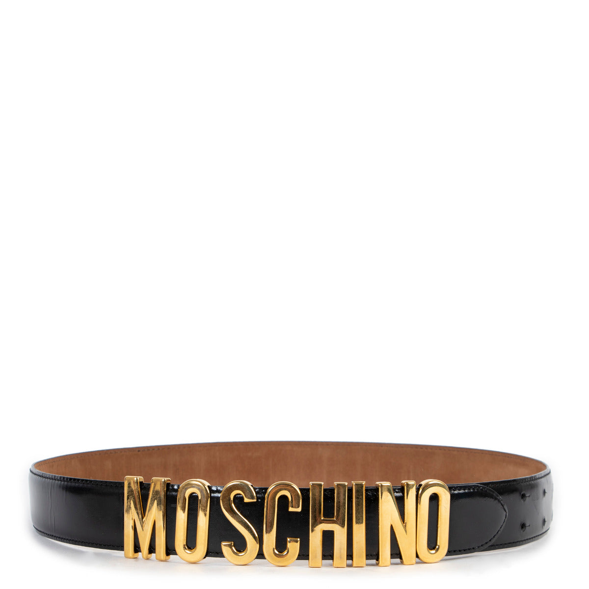 Moschino Black Redwall Belt - Size 46 available at Labellov Luxury Antwerp. Get this vintage secondhand Moschino handbag. Buy and sell your designer items for a reasonable price and in good preloved condition.