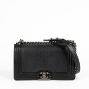 Chanel Black Python Medium Boy Bag