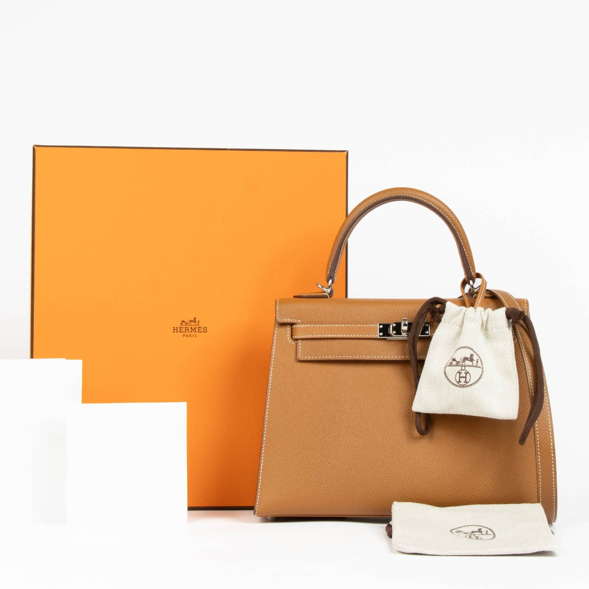 Hermès Kelly 25 Or Epsom Accastillage Palladium
