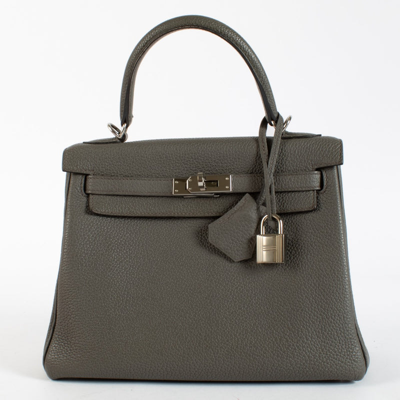 Hermès Kelly 25 Gris Etain Togo PHW