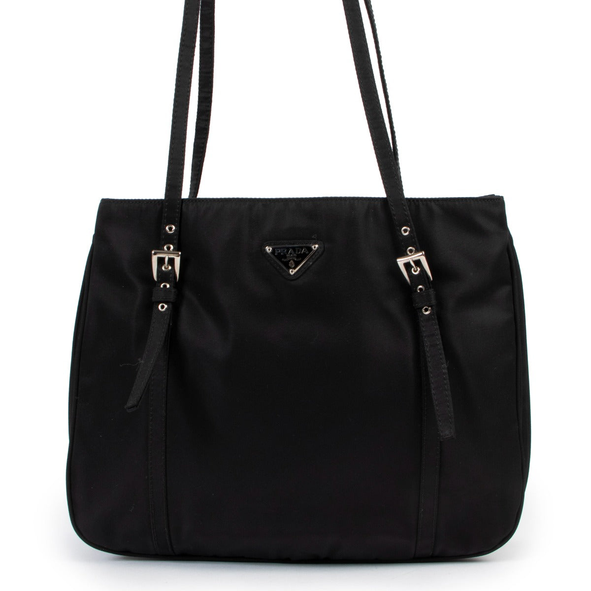 Buy authentic second hand designer vintage Prada Black Nylon Long Strap Shoulder Bag at Labellov.