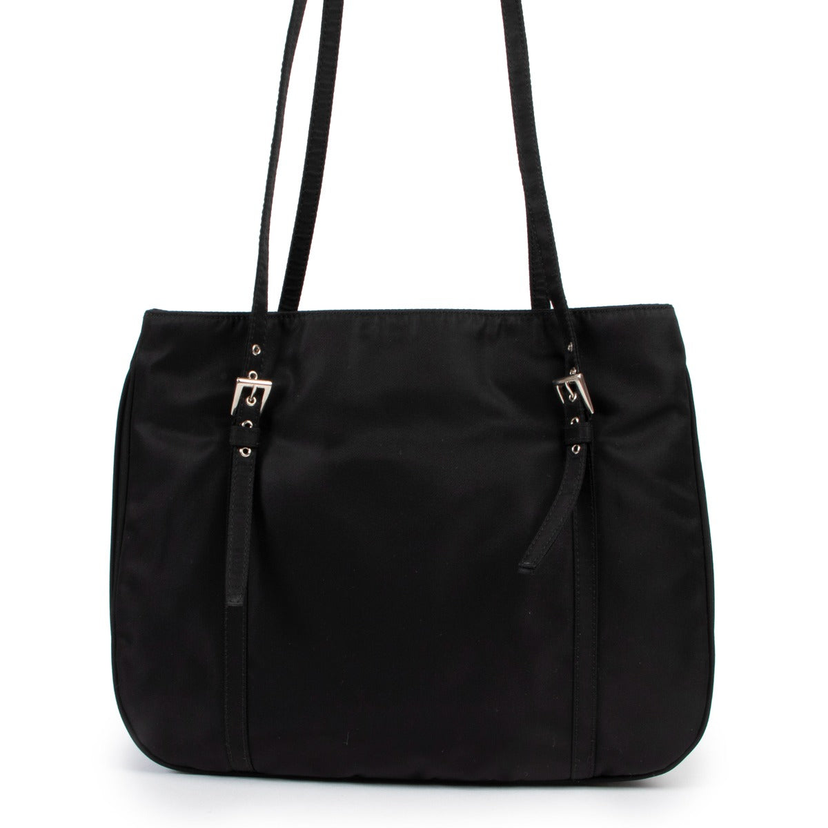 Buy authentic second hand designer vintage Prada Black Nylon Long Strap Shoulder Bag at Labellov.