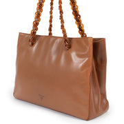 Shop authentic designer vintage Prada Tabacco Brown Bachelite Nappa Leather Shoulder Bag at Labellov.