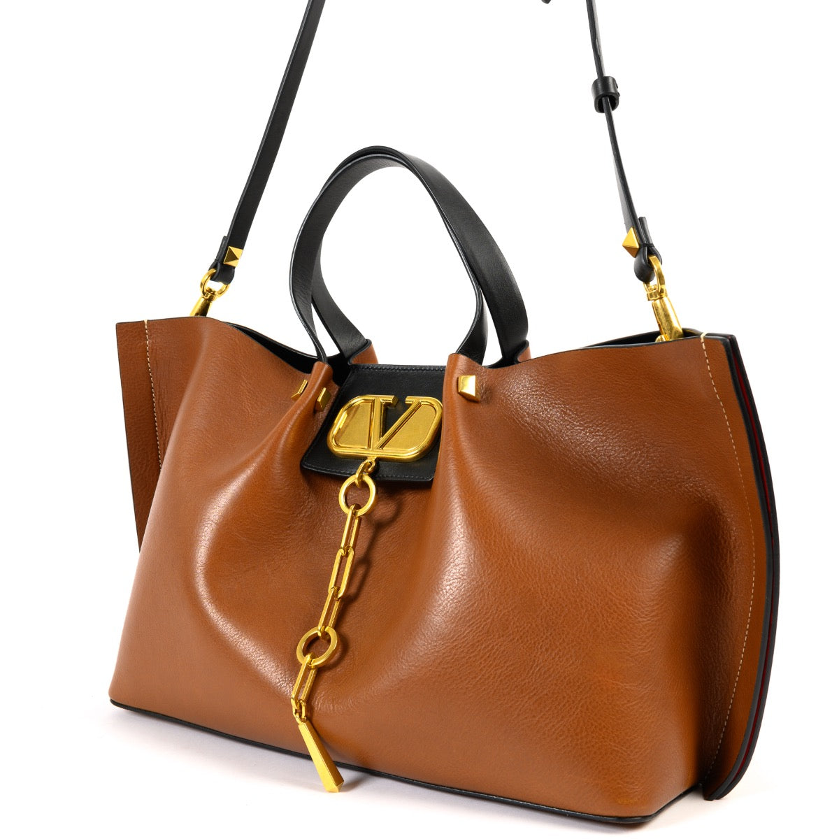 Shop safe online 100% authentic second hand Valentino Brown and Black Escape Shopper Bag in very good condition at Labellov in Antwerp.