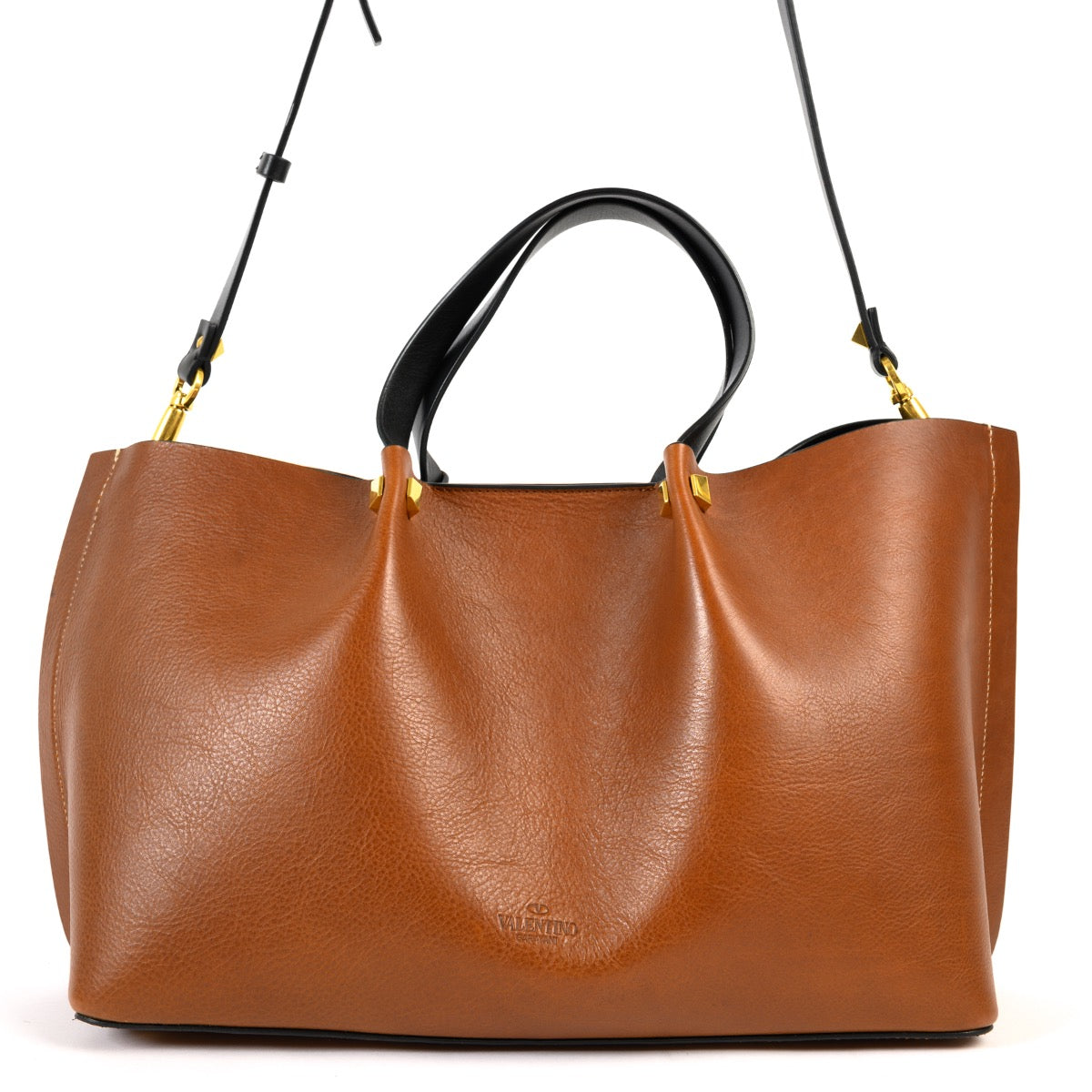 Shop safe online 100% authentic second hand Valentino Brown and Black Escape Shopper Bag in very good condition at Labellov in Antwerp.