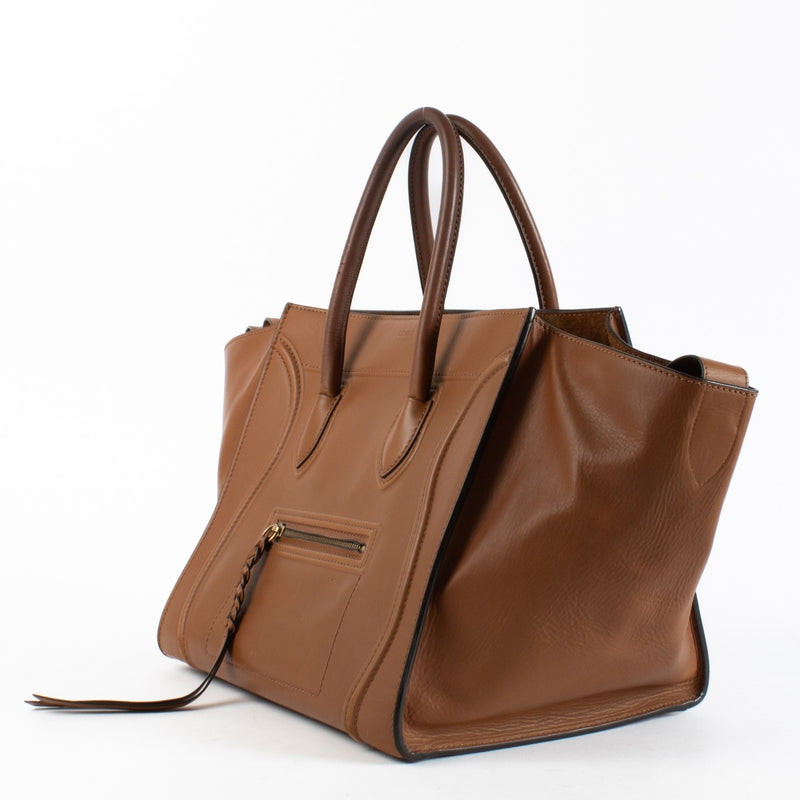 Sac Luggage Phantom moyen en veau naturel Céline