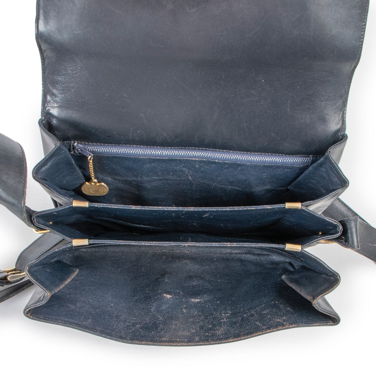 Shop safe online at Labellov in Antwerp this 100% authentic second hand Celine Dark Blue Vintage Box Bag
