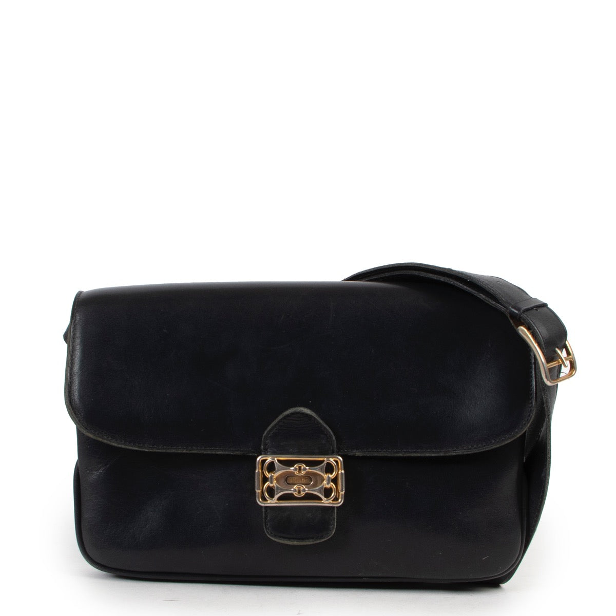 Shop safe online at Labellov in Antwerp this 100% authentic second hand Celine Dark Blue Vintage Box Bag