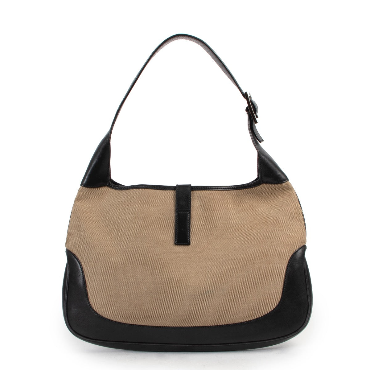 Shop safe online 100% authentic second hand Gucci Beige and Black Jackie Shoulder Bag in good preloved condition.