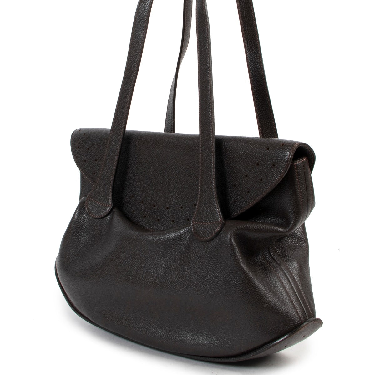 Delvaux Brown Shoulder Bag available at Labellov