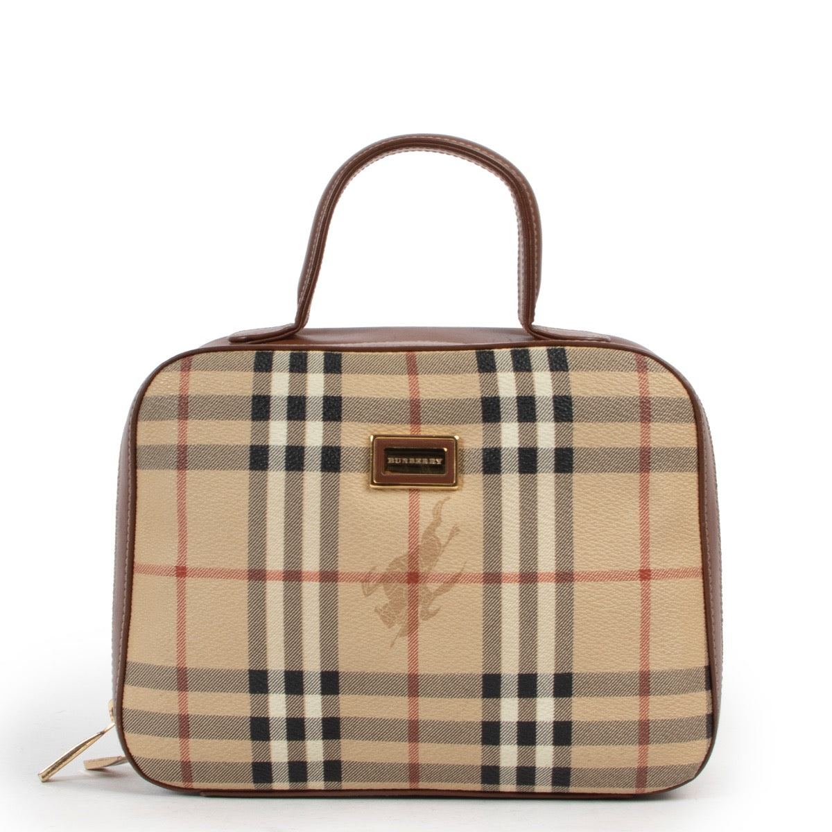 Shop safe online at Labellov in Antwerp this 100% authentic second hand Burberry Beige Nova Check Top Handle
