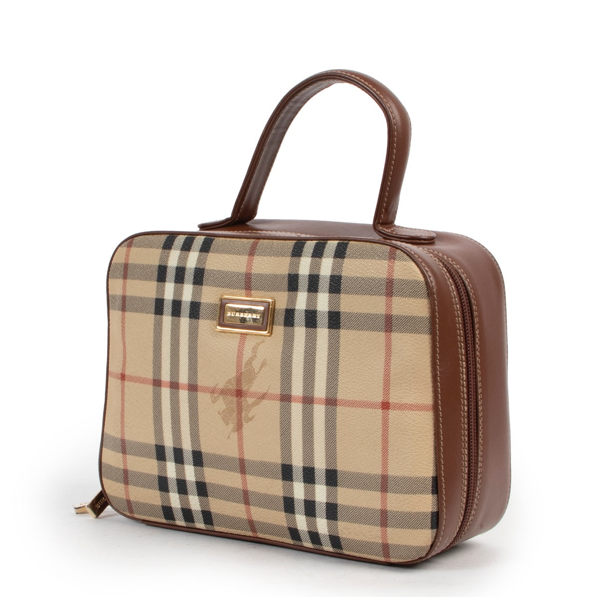 Shop safe online at Labellov in Antwerp this 100% authentic second hand Burberry Beige Nova Check Top Handle