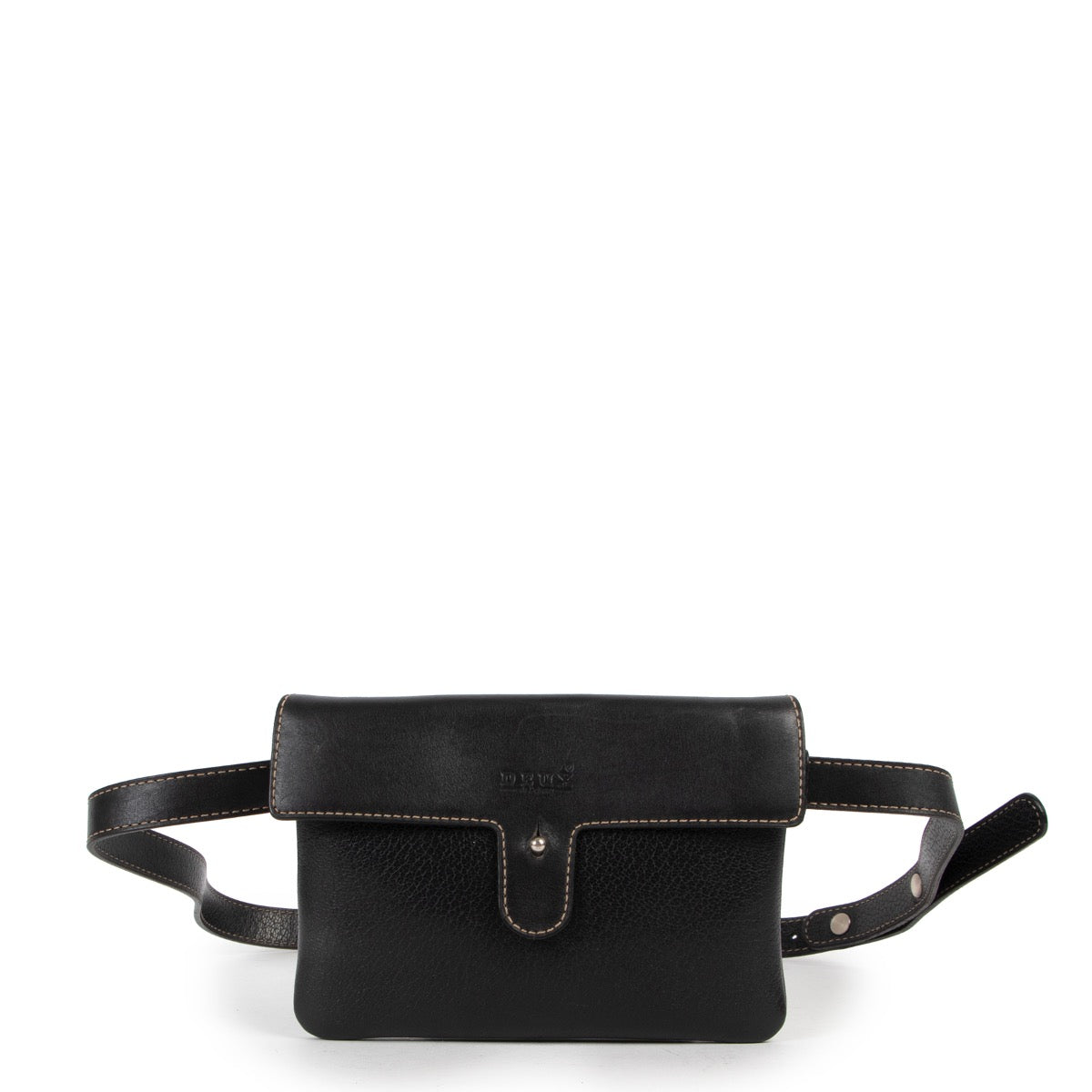 Shop safe online at Labellov in Antwerp this 100% authentic second hand Deux de Delvaux Black Belt Bag