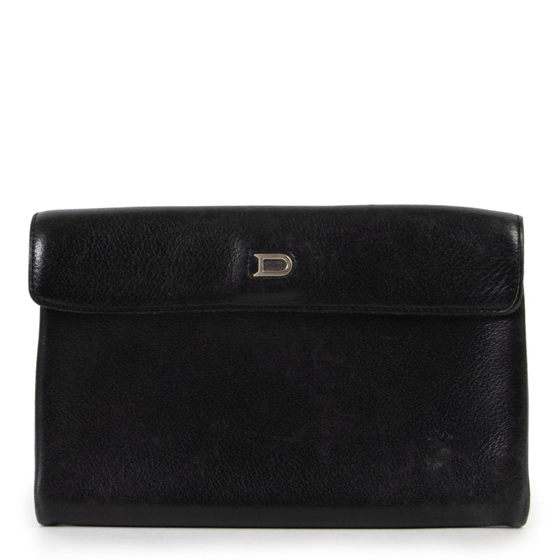 Shop safe online at Labellov in Antwerp this 100% authentic second hand Delvaux Black Long Flap Wallet