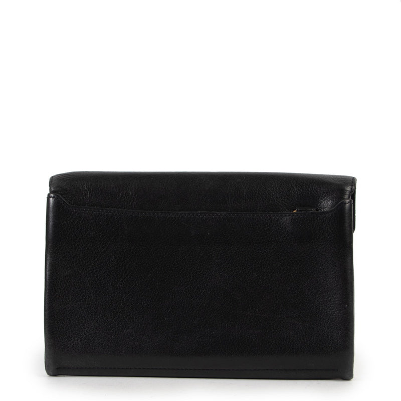 Shop safe online at Labellov in Antwerp this 100% authentic second hand Delvaux Black Long Flap Wallet
