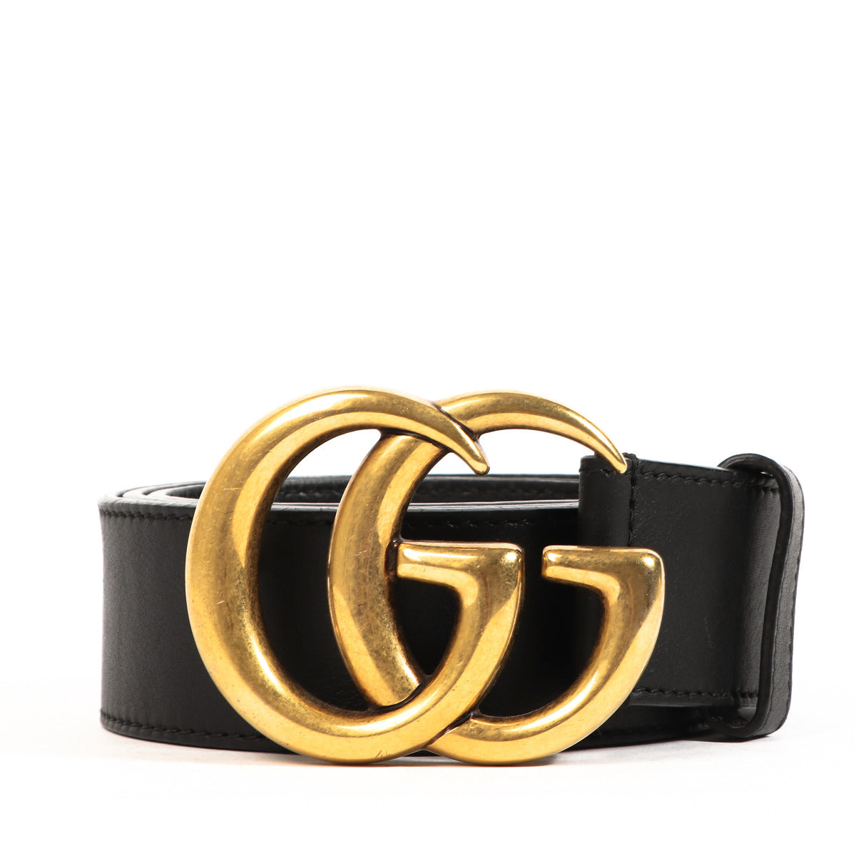 Gucci Black Leather Marmont Belt - size 90