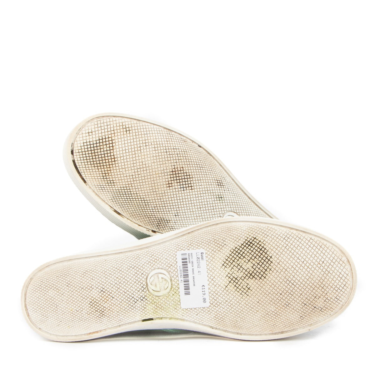 Baskets Gucci Dublin en cuir imprimé serpent vert - Taille 42 1/2
