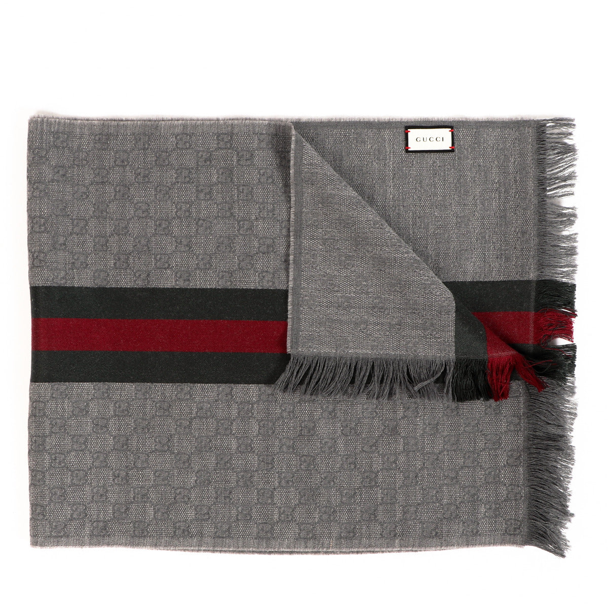 Gucci Grey Monogram Web Scarf