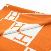 Hermès Avalon Throw Blanket Ecru/Potiron