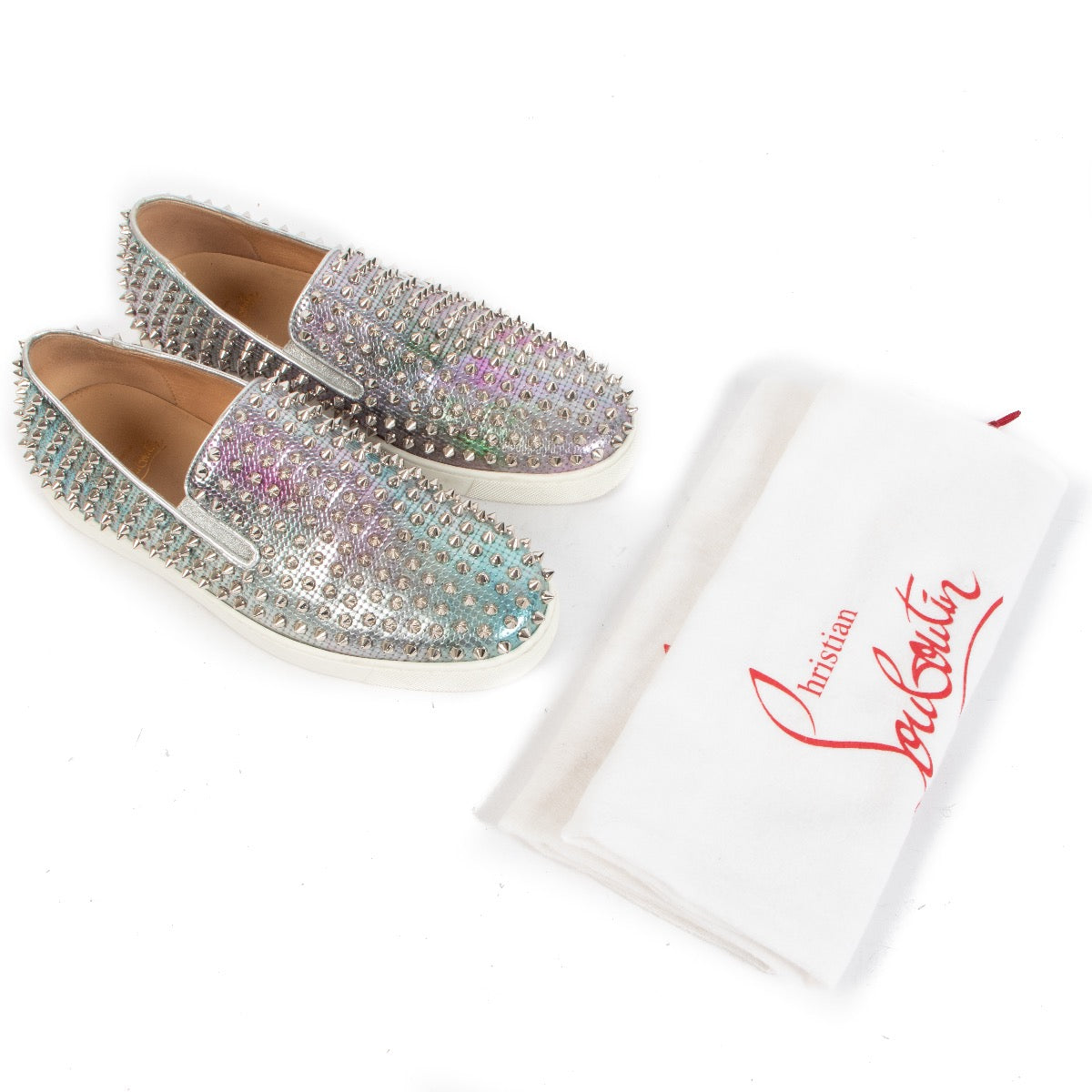 Shop 100% authentic secondhand Christian Louboutin Silver Roller Boat Sneakers - Size 42,5 on Labellov.com