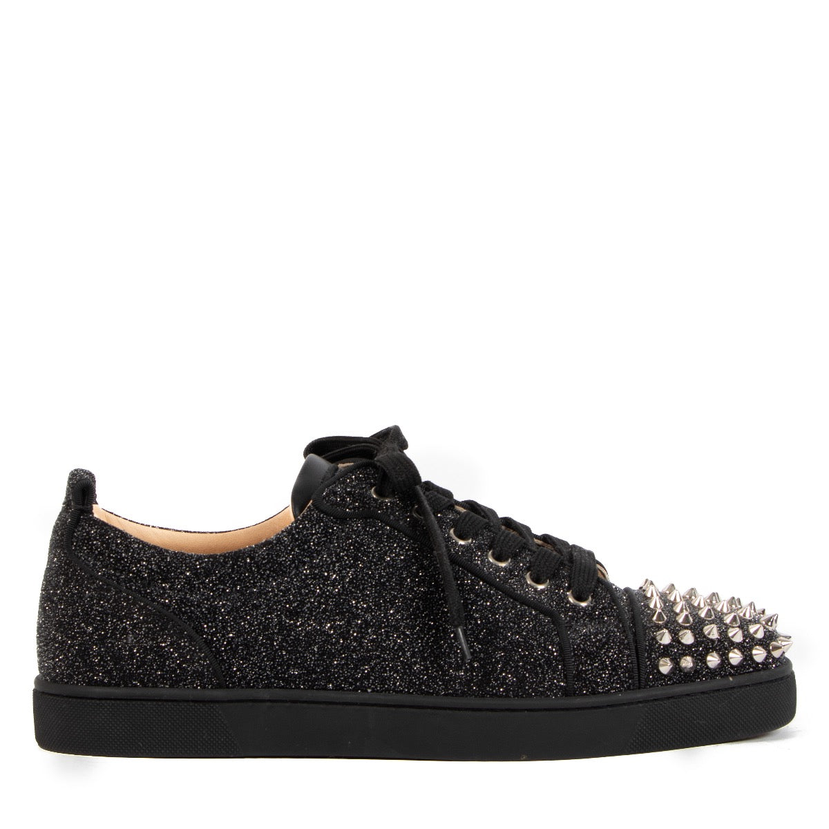 Shop 100% authentic Christian Louboutin Black Glitter Louis Sneakers - Size 42,5 on Labellov.com