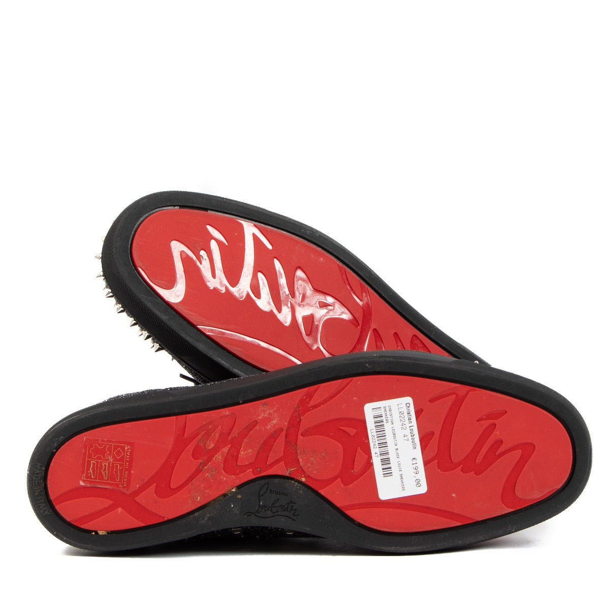 Shop 100% authentic Christian Louboutin Black Glitter Louis Sneakers - Size 42,5 on Labellov.com