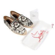 Shop 100% authentic Christian Louboutin Nanou Orlato Black & White Canvas Espadrilles - Size 43 on Labellov.com