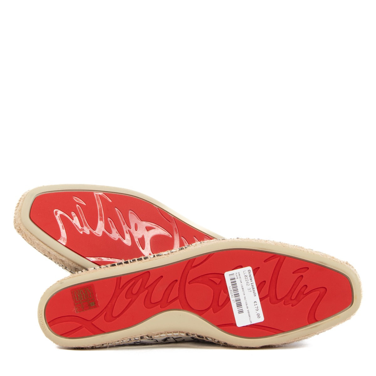 Espadrilles Christian Louboutin Nanou Orlato en toile noire et blanche - Taille 43