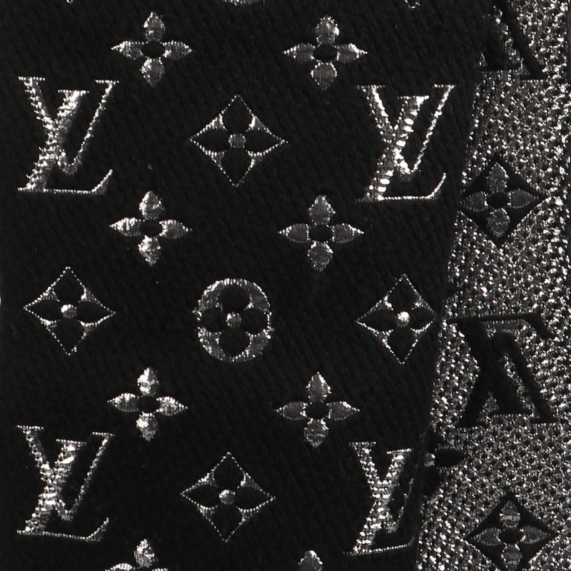 Louis Vuitton Shimmer Black Logomania Scarf