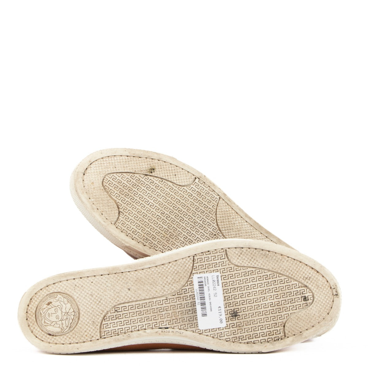 shop authentic second hand Versace Camel Medusa Sneakers - Size 42 on Labellov.com