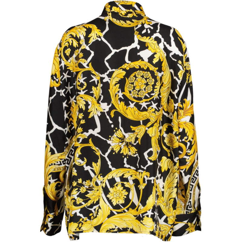 Chemise en soie Barocco noire et or Versace Pre-Fall 2019 - taille IT46