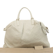 100% authentic pre loved Bottega Veneta White Intrecciato Tote on Labellov.com