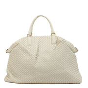 100% authentic pre loved Bottega Veneta White Intrecciato Tote on Labellov.com